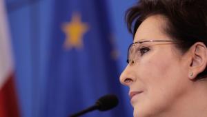 Premier Ewa Kopacz podczas konferencji prasowej