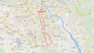 Trasa protestu Warszawskiej Masy Krytycznej