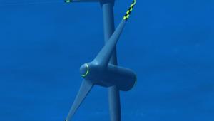 Wizualizacja turbiny morskiej. Źródło: www.aquantistech.com