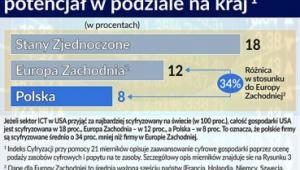 Indeks Cyfryzacji - wykorzystany potencjał w podziale na kraj