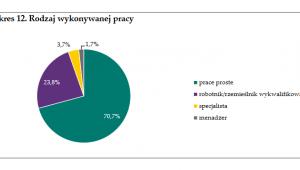 Imigranci z Ukrainy: rodzaj wykonywanej pracy, źródło: NBP